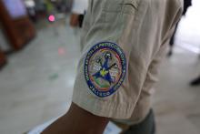 Bordado en manga de uniforme de Protección Civil